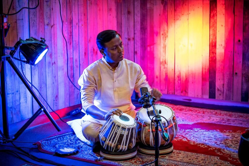 Imran Khan performing tabla