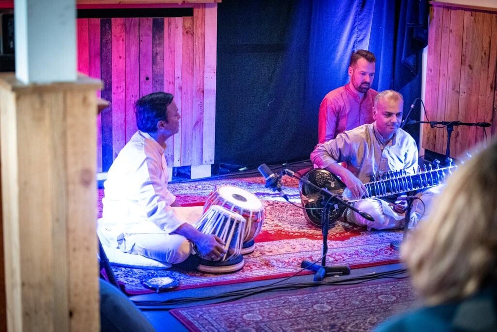 Imran Khan performing tabla