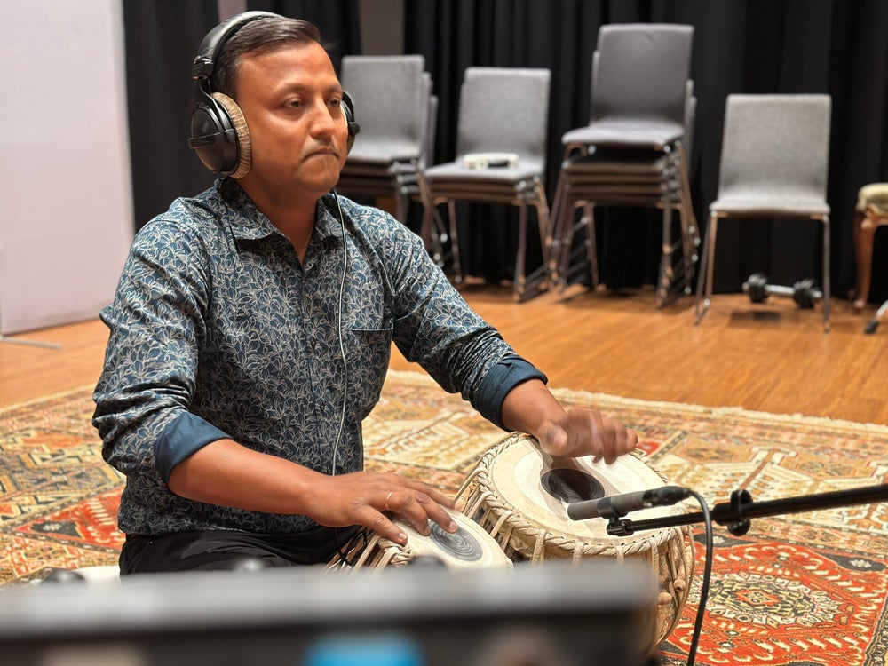 Imran Khan performing tabla