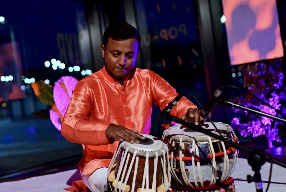 Imran Khan performing tabla