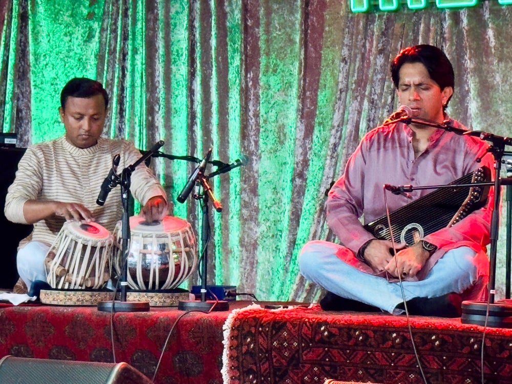 Imran Khan performing tabla